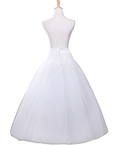 Hoopless Petticoats Crinoline A-line Slips Underskirt for Bridal Gown Floor Length2