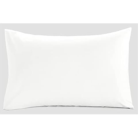 The House of Emily One Pair of 200 TC Percale PLAIN WHITE Super King Size 3 Foot Pillowcases Cover