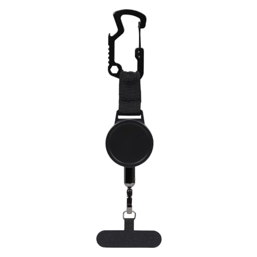 Correa retráctil para teléfono, mosquetón para soporte de insignia, correa de seguridad de 23.6 pulgadas para teléfonos, material de nailon resistente con diseño antirrobo, accesorios al aire libre
