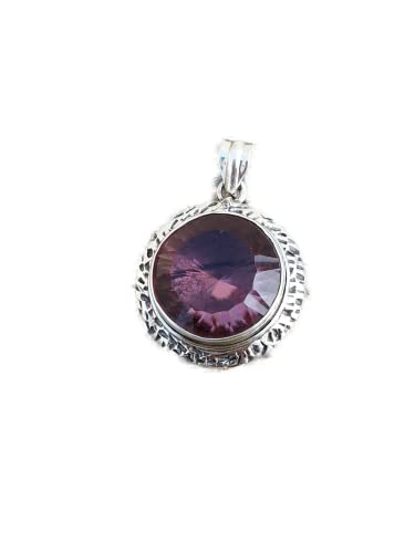 Alexandrite Pendant, 925 Sterling Silver, Vintage Jewelry, Heavy Pendant, Rare Pendant, Color Change Jewelry, Bridesmaid Gift, Round Gemstone, Unique Pendant, Fine Jewelry, Mother Day Gift Ideas