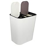 TOYZFRIENDY Doppelkammer mülleimer mit Deckel für Küche Abfalltrennung für Trockenen und Nassen...