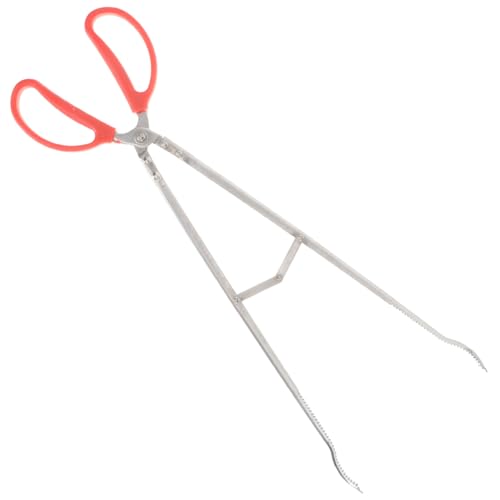 Mobestech Pinzas para Chimenea de Acero Inoxidable Herramienta Resistente para Agarrar Leña y Recoger Basura Aptas para Estufas Interiores Fogatas y Barbacoas Diseño Curvado Mejorado para