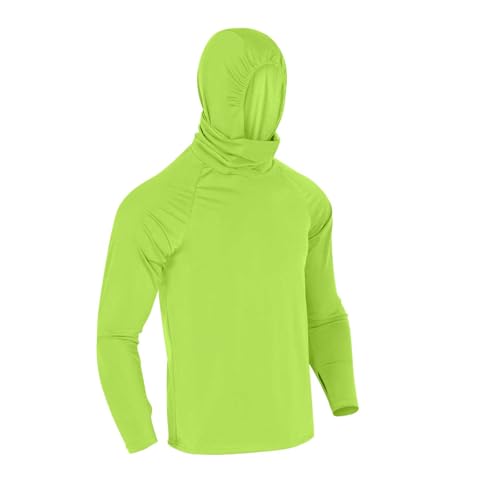 Mens Rash Guard Long Sleeve Hoodies with Mask UPF 50+ Hooded UV Sun Protection Shirts Outdoor Hiking Fishing Swim Top4