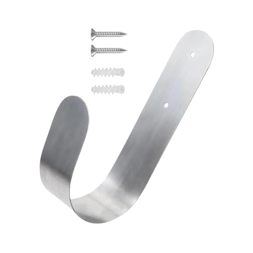 Supporto per tubo robusto – Supporto per tubo in acciaio inox, supporto da parete portatile, accessori da giardino robusti | Organizzatore per gancio da parete per prolunghe, supporto