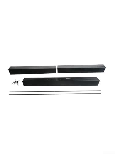 Kit de tringle en métal avec revêtement en poudre pour cheminée avec cantonnière assortie pour une couverture complète des points de montage de rideaux en...