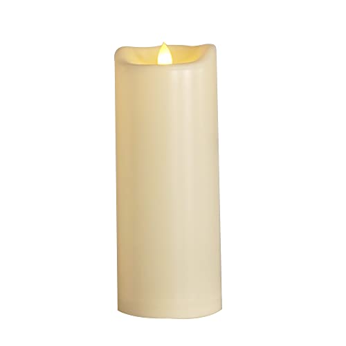 Image of Waterproof Outdoor Battery Operated Flameless Tall Pillar Candle with Timer Large White Plastic Realistic Flickering Fake Electric LED Light for Lantern Wedding Christmas Decorations D4 inchxH10 inch