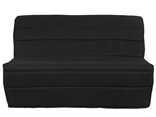 Vente-unique - Canapé Convertible BZ en Tissu Cowboy - Noir