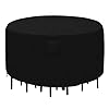 Bar height firepit patio dining sets cover heavy duty waterproof 74 inch tall round patio bar height table and chair set covers 74diameter x 44h  urban country home decor