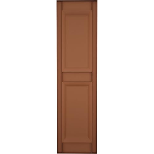 12 in. W x 51 in. H Builders Edge, Standard Two Equal Panels, Raised Panel Shutters, Includes Matching Installation Spikes (Per Pair), 471 - Treated Cedar - Thumbnail 5