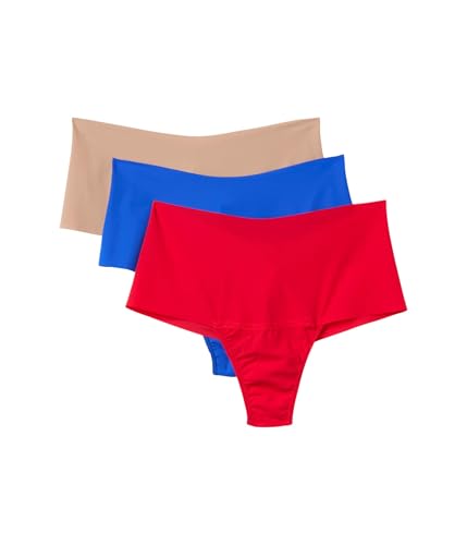 Image of hanky panky - BreatheSoft High Rise Thongs for Women | Microfibre Knit Underwear Panties, Lingerie | Sizes (XS-XL), 3 pack