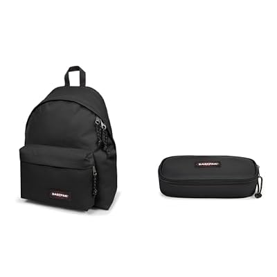 EASTPAK Padded Pak'r Zaino, 40 cm, 24 L, Nero & Oval Single Astuccio Portapenne, Taglia Unica, Nero