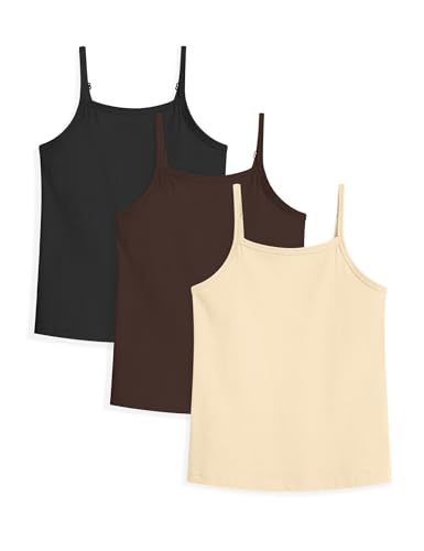 Image of Auranso Girls Undershirts Toddler Camisole Adjustable Straps Cami Tank Tops