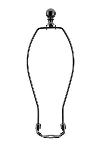 Image of Aspen Creative 20023-32, 12 inch Height Complete Lamp Harp Set - Includes Solid Steel Bumped Cylinder Finial /Saddle and 12 inch Harp in Matte Black Finish 2 Pack