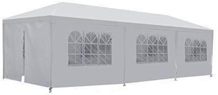 LEMY 10 X 30 Outdoor Wedding Party Tent Camping Shelter Gazebo Canopy with Removable Sidewalls Easy Setup Gazebo BBQ Pavilion Canopy Cater Events 3x9