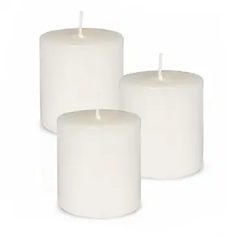 Long Burning Beeswax Pillar Candle White Smokeless Wax Pillar Candles 2 X 2 Inch, 12 Hours Each Wax Unscented Pillar Candles Smokeless & Dripless (White) Set of 2