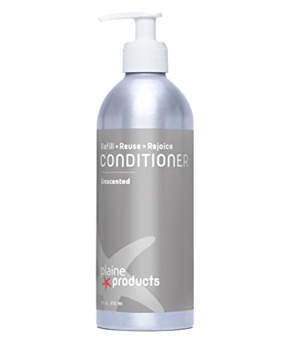 Plaine Products Eco-Friendly Conditioner – Unscented – Sulfate Free, 16 oz (Refillable Bottle with Pump)