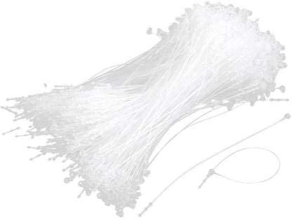 3" White 1000 Pcs Loop Lock Pins Nylon Plastic Tip, Plastic Pins (Set of 1000, White)