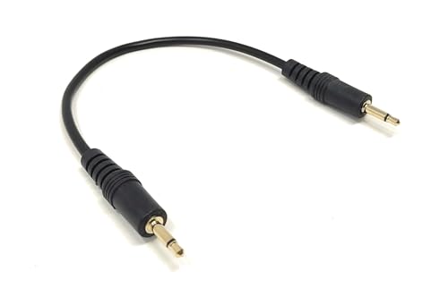 Maincore 20cm 3.5mm Mono Jack Cable – Short Male to Male AUX Lead with Gold-Plated Connectors for Audio or Power Applications (0.2m)