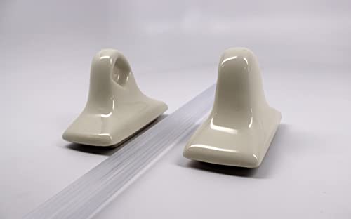 Tenedos Towel Bar Glazed Ceramic Bathroom Accessory Kit (Bone Almond) - Not For Flat Surface Installation #TOP4