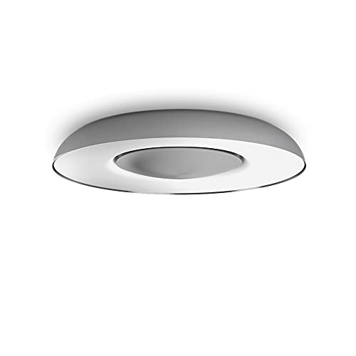 Philips Hue Still White Ambiance Smart Ceiling Light LED with Bluetooth, Aluminium and Dimmer Switch. Works with Alexa, Google Assistant and Apple HomeKit [Energy Class A+]