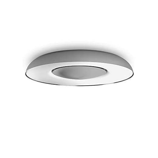 Philips Hue White Amb. LED-Deckenleuchte Still inkl. Dimmschalter, aluminium, dimmbar, alle Weißschattierungen, steuerbar via App, kompatibel mit Amazon Alexa (Echo, Echo Dot)
