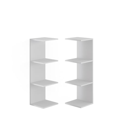 Vicco Wandregal Paolo, hängendes Regal, Weiß, 30 x 95 cm 2er...