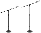 Audibax Base 10 Soporte Micrófono Suelo Jirafa Ajustable con Base Redonda