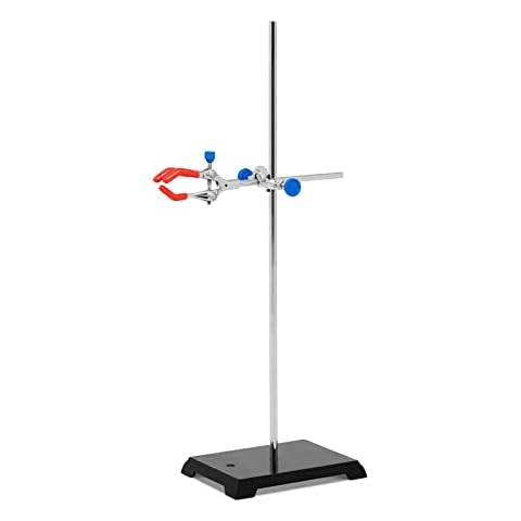 Steinberg Systems Laboratory Stand Retort Stand Ring Stand Set Clamp Stand Set Clamp + Boss Head SBS-LS-100 (Steel, Rubber, Plastic, Clamp Span 0-85mm, Boss Head Diameter 16mm) Cover
