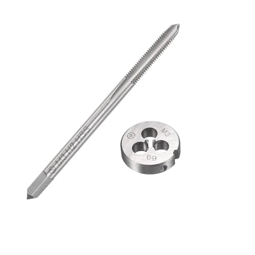 MACHSWON M3 x 0.5mm Metric Tap and Die Set - Machine Thread Screw Tap with Round Threading Die Kit for Thread Repair