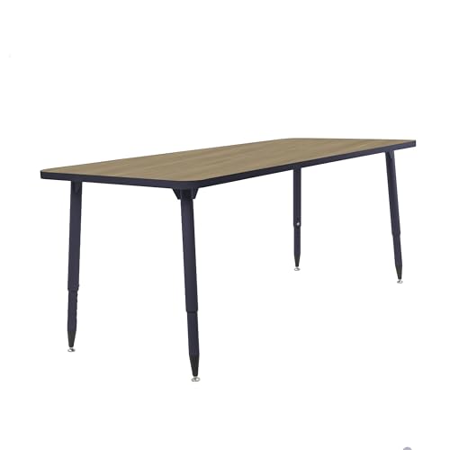 Image of Adapte Commercial Classroom Activity Table - 30 inch x 72 inch Rectangle, ADA Compliant Tapered Legs with Glides & Casters, Adjustable Height 22-34 inch Wheelchair Accessible, School & Office Furniture