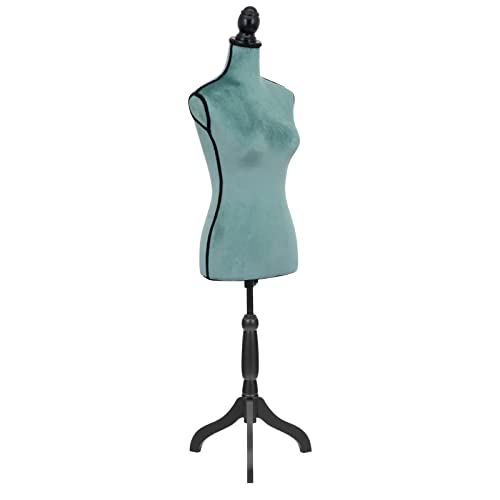 Catálogo de Maniquíes , tabla con los diez mejores. 43 Onof Maniquí de Costura Femenino | Torso para Modistas, Sastres, Confección de Ropa | Base de Madera con Altura Ajustable (Azul)