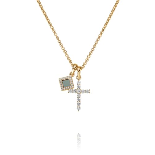 TANAOR nano bible jewelry women Sacred Cross Necklace nano bible necklace for women with Entire KJV Holy Bible Engraved Christian Faith Jewelry Gift with Zirconia