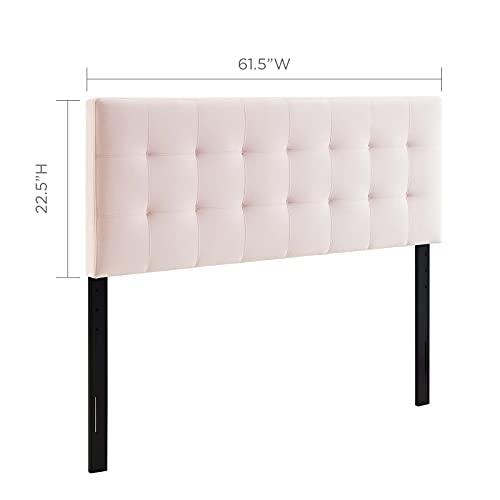 Modway Lily Queen Biscuit Tufted Performance Velvet Headboard, Pink by Modway - Image 3