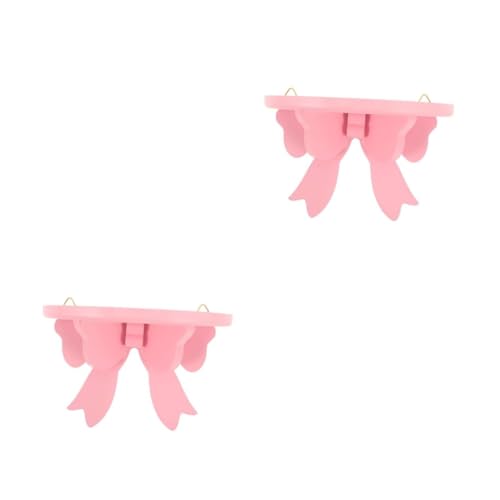 Alipis 2 Piezas Estante De Pajarita Estante del Corazón Estanterías Flotantes Rústicas Estanterías Colgantes Botellero De Pared Estantes De Pared para Dormitorio Lindo Estante Madera Rosa
