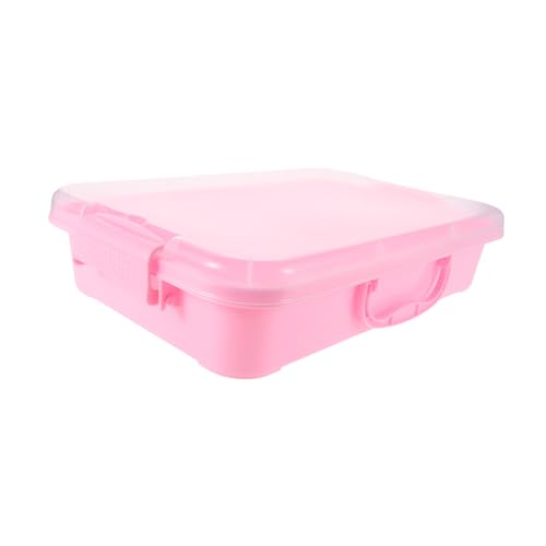 CIYODO Bandeja De Juego Apilable: Contenedor Sensorial Vacío, Contenedor De Almacenamiento Portátil De Plástico, Bandeja De Juego Apilable para Juguetes, Manualidades Y Arena Rosa.