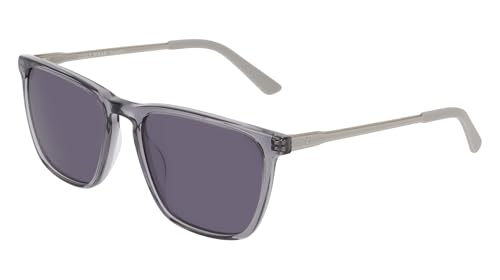 COLE HAAN Men's CH6085 Polarized Square Sunglasses, Smoke Crystal, 55/18/1402