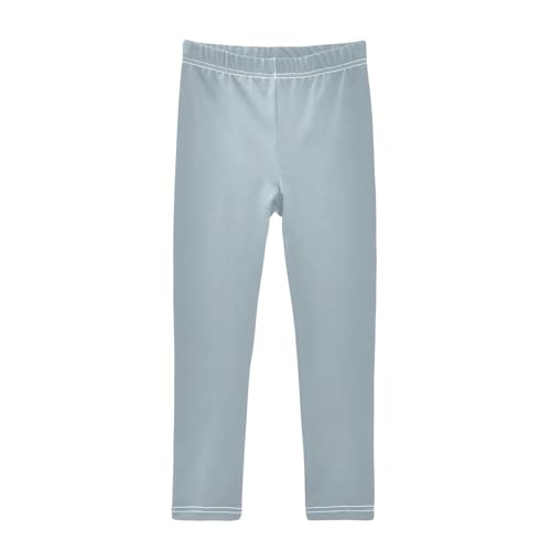 DOMIKING Greyish Blue Girl's Leggings Pants Kids' Yoga Pants Stretchy Dancing Bottoms 4 Years