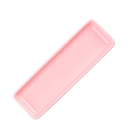 Cabilock Plato De Sushi De Cerámica Largo, Color Rosa, Ecológico y Seguro, Adecuado Para Aperitivos, Snacks y Empanadillas, Uso Restaurantes y Hogar, Bandeja Decorativa Para Servir