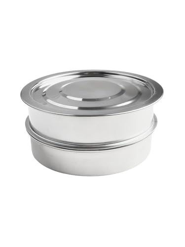 kivivaka set di 2 vassoi per germogli, in acciaio inox, con rete di drenaggio e coperchio, per coltivare fagioli, erba medica, broccoli