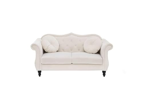 Image of Classic 3+2= 5 Seater Sofa Set Luxury Chesterfield Modern Fahionalable Sleeper Sofa for Living Room, Dining Room, (3+2 Beige TAZ)