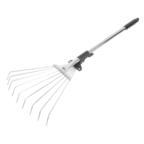 Rastrillo telescópico de acero inoxidable para jardinería miniatura 1