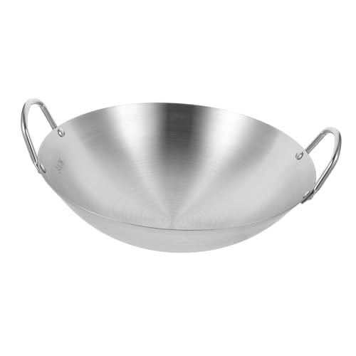 Sartén de acero inoxidable, antiadherente, resistente, ideal para cocina tradicional y reemplazo de hierro fundido, diseño duradero para uso diario