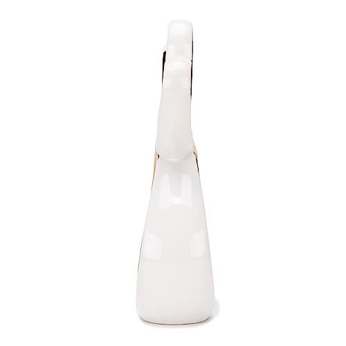 Escultura moderna de cerámica forma de corazón blanca 11.4 pulgadas miniatura 3
