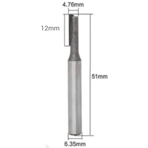 3/16" Cutting Diameter x 1/4" Shank Straight Flute Router Bit - Image 2