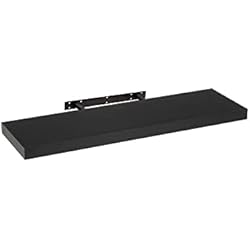 Estanteria 80 Cm LOLAhome Estante de Pared Flotante de Madera MDF Negro de 80x23 cm
