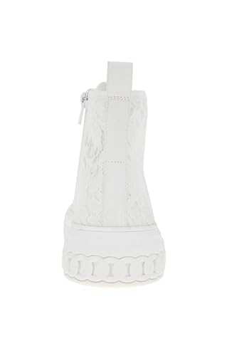 BCBGeneration Women's Renda High Top Allover White lace Sneaker3