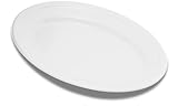 Carlisle FoodService Products Dallas Ware Plastic Oval Platter, Oval Tray, Melamine Platter For Restaurants, 9.25 X 6.25 Inches, Bone