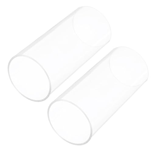 Rebower 6" Clear Plastic Rigid Pipe 54mm ID x 60mm OD (2 1/8" ID x 2.4" OD) Acrylic Round Tubing, [for Plumbing, Hydraulics, Aquarium] - 2Pcs by Rebower - Used condition - US$8.68