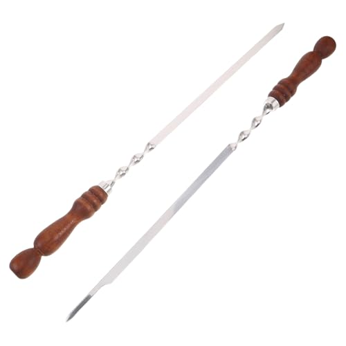 OFFSCH 2 Spiedini Larghi E Piatti Verdure Pollo Barbecue Shish Kebab Spiedini Per Barbecue In Acciaio Per Grigliate Da Campeggio Larghi