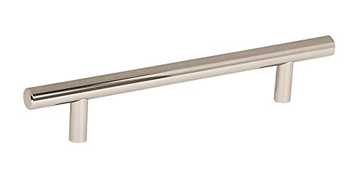 Image of Amerock 5-1 /16 inch Bar Pulls Polished Nickel Drawer Pull | 5-1 /16 inch (128mm) Center-to-Center Mounting Distance and 7-3 /8 inches Overall Length, Durable Carbon Steel Cabinet Hardware